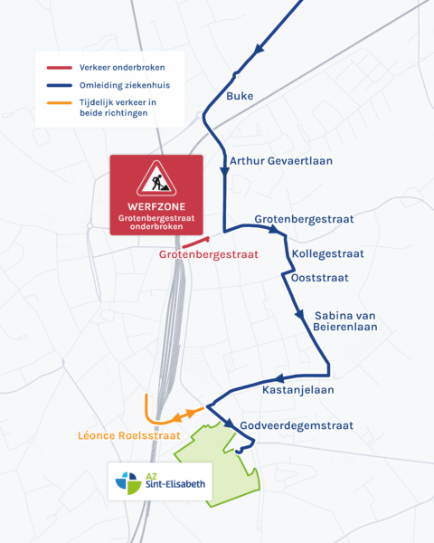 Wegenwerken Grotenbergestraat Wegenwerken Grotenbergestraat